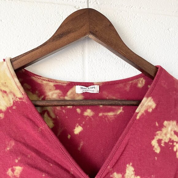 Hearts & Hips Custom Bleached Scrunched Gryffindor Top Blouse Women's Medium - Picture 3 of 4